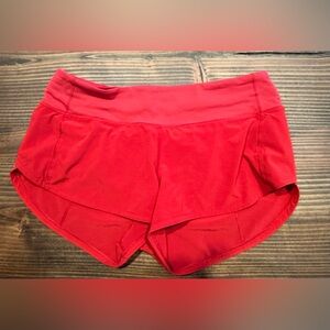 Bright Red Speed Up Low-rise Lined Short 2.5” Size 4
